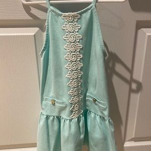 Janie and Jack Sundeck Aqua Ponte Dress Size 3T
